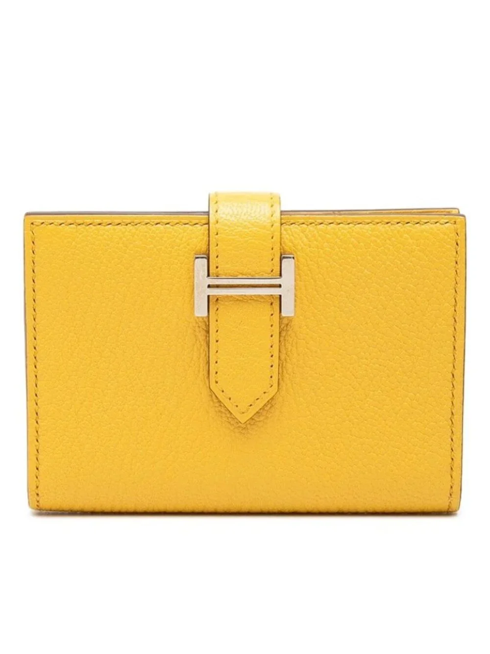 Hermes Bearn Card Case Sun Yellow Silver Chevre
